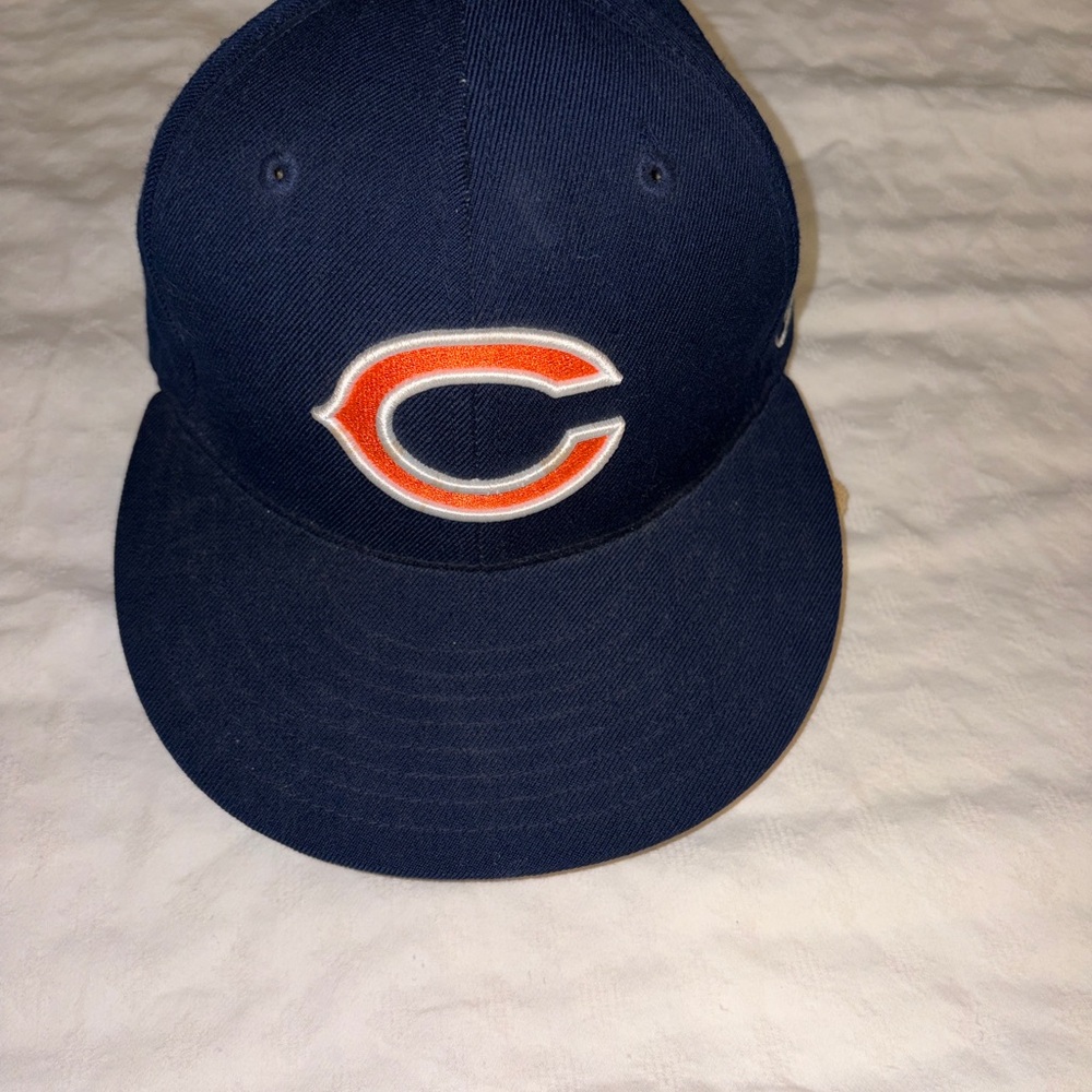 Chicago Bears Navy fitted Hat with Orange 'C' Logo